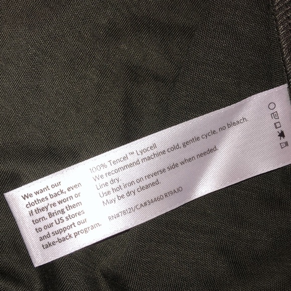 Eileen Fisher olive green top size large high low - Picture 6 of 6